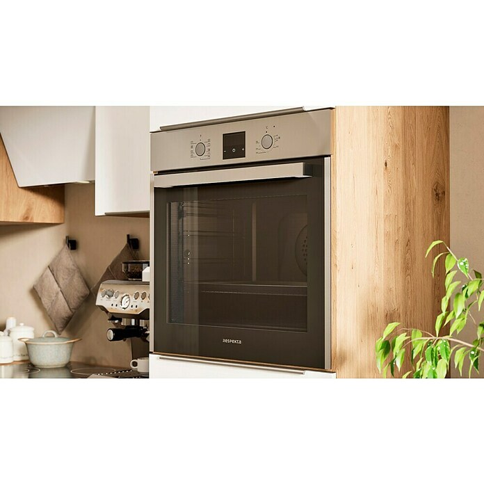 BAUHAUS Composición de cocina Marleen (Ancho: 280 cm, Blanco, Color del cuerpo: Marrón, Con electrodomésticos) | BAUHAUS