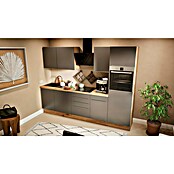 BAUHAUS Composición de cocina Marleen (Ancho: 280 cm, Gris, Color del cuerpo: Marrón, Con electrodomésticos) | BAUHAUS