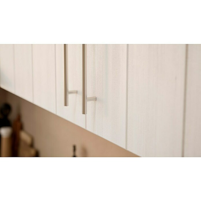 Respekta Premium Composición de cocina (Ancho: 220 cm, Con dispositivos eléctricos, Réplica de alerce blanco)