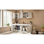 Respekta Premium Composición de cocina (Ancho: 210 cm, Con dispositivos eléctricos, Réplica de alerce blanco)