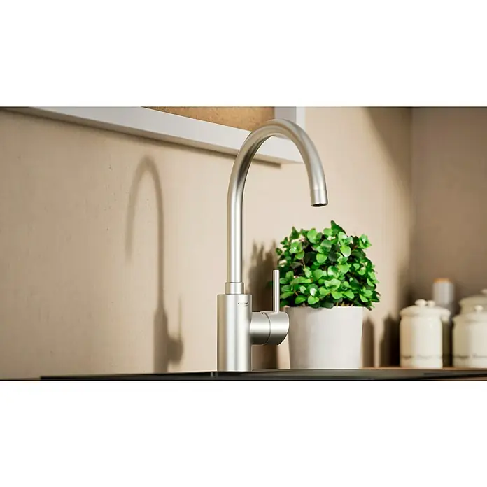 Grohe Concetto Spültischarmatur - Edelstahl, Schwenkbar - Elegante Küchenarmatur in gebürstetem Nickel. Modernes Design mit hohem Auslauf und Einhebelmischer für präzise Wasserkontrolle in der Küche.