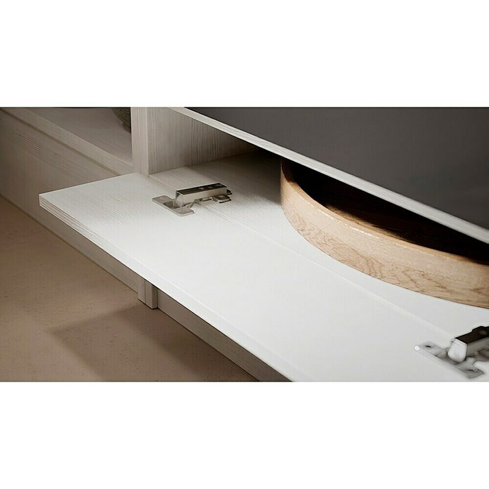 Respekta Premium Composición de cocina (Ancho: 220 cm, Con dispositivos eléctricos, Réplica de alerce blanco)