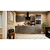 BAUHAUS Composición de cocina Marleen (Ancho: 280 cm, Gris, Color del cuerpo: Marrón, Con electrodomésticos) | BAUHAUS