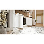 Respekta Premium Composición de cocina (Ancho: 300 cm, Con dispositivos eléctricos, Réplica de alerce blanco)