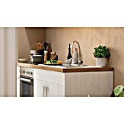 Respekta Premium Composición de cocina (Ancho: 210 cm, Con dispositivos eléctricos, Réplica de alerce blanco)