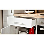 Respekta Premium Küchenzeile (Breite: 240 cm, Mit Elektrogeräten, Lärche Weiß-Nachbildung)