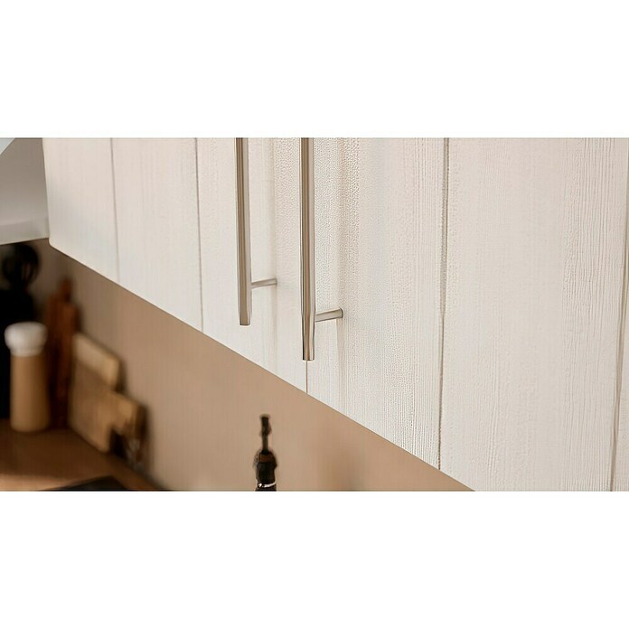 Respekta Premium Composición de cocina (Ancho: 240 cm, Con dispositivos eléctricos, Réplica de alerce blanco)