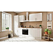Respekta Premium Composición de cocina (Ancho: 280 cm, Con dispositivos eléctricos, Réplica de alerce blanco)