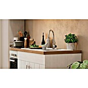 Respekta Premium Composición de cocina (Ancho: 240 cm, Con dispositivos eléctricos, Réplica de alerce blanco)