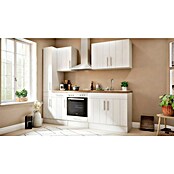 Respekta Premium Composición de cocina (Ancho: 240 cm, Con dispositivos eléctricos, Réplica de alerce blanco)