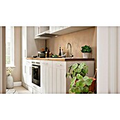 Respekta Premium Composición de cocina (Ancho: 280 cm, Con dispositivos eléctricos, Réplica de alerce blanco)