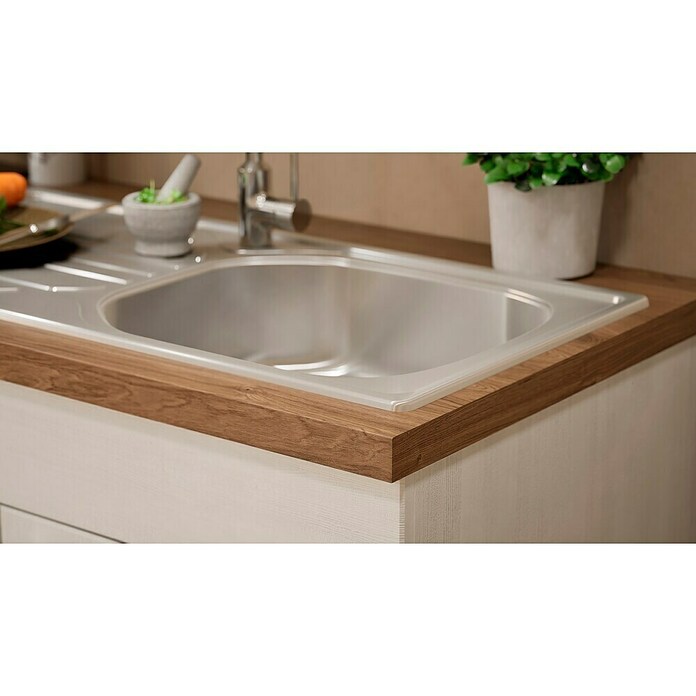 Respekta Premium Keukenblok (Breedte: 270 cm, Met elektrische apparatuur, Witte lariks-look)