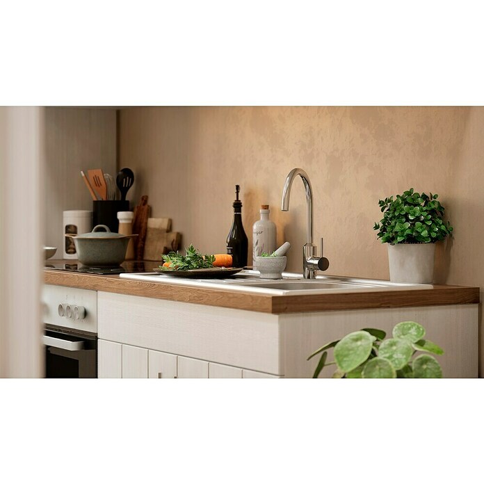 Respekta Premium Keukenblok (Breedte: 270 cm, Met elektrische apparatuur, Witte lariks-look)