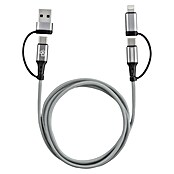 BAUHAUS Napajalni kabel USB 2+2  (Srebrna, Dolžina: 1 m) | 3377 - Telefonzubehör | CBIC - Telefon | CBI - Audio/Video/Antenne/Sat | CB - Elektroinstallation | C - Elektro | BAUHAUS