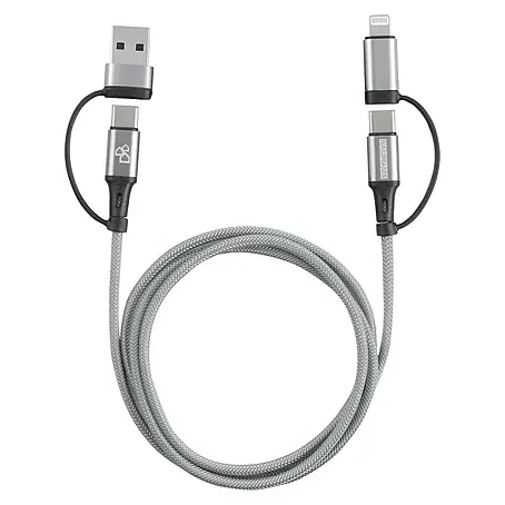 BAUHAUS  USB-Ladekabel 2+2 Multifunktions-Kabel USB-A/USB-C USB-C/Lightning