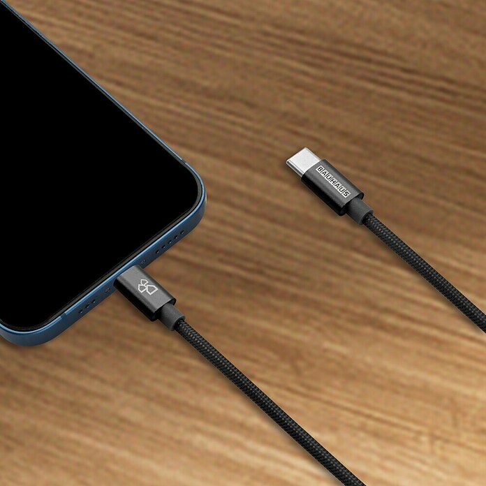BAUHAUS Napajalni kabel USB  (Črna, 1 m, 2 konektorja tipa C) | 3377 - Telefonzubehör | CBIC - Telefon | CBI - Audio/Video/Antenne/Sat | CB - Elektroinstallation | C - Elektro | BAUHAUS