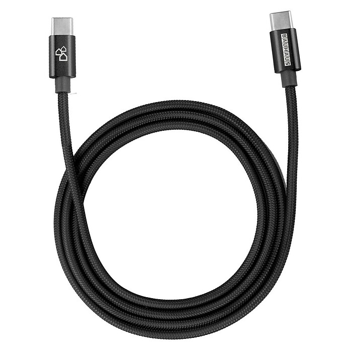 BAUHAUS Napajalni kabel USB  (Črna, 1 m, 2 konektorja tipa C) | 3377 - Telefonzubehör | CBIC - Telefon | CBI - Audio/Video/Antenne/Sat | CB - Elektroinstallation | C - Elektro | BAUHAUS