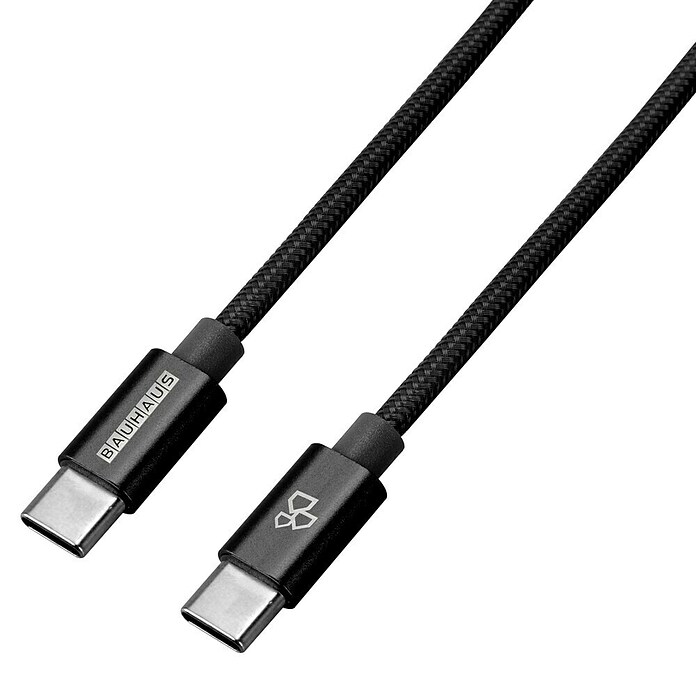BAUHAUS Napajalni kabel USB  (Črna, 1 m, 2 konektorja tipa C) | 3377 - Telefonzubehör | CBIC - Telefon | CBI - Audio/Video/Antenne/Sat | CB - Elektroinstallation | C - Elektro | BAUHAUS