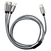 BAUHAUS Napajalni kabel USB  (Srebrna, 1 m, USB C vtič, USB mikro vtič, strelovodni vtič) | 3377 - Telefonzubehör | CBIC - Telefon | CBI - Audio/Video/Antenne/Sat | CB - Elektroinstallation | C - Elektro | BAUHAUS