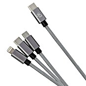 BAUHAUS Napajalni kabel USB  (Srebrna, 1 m, USB C vtič, USB mikro vtič, strelovodni vtič) | 3377 - Telefonzubehör | CBIC - Telefon | CBI - Audio/Video/Antenne/Sat | CB - Elektroinstallation | C - Elektro | BAUHAUS