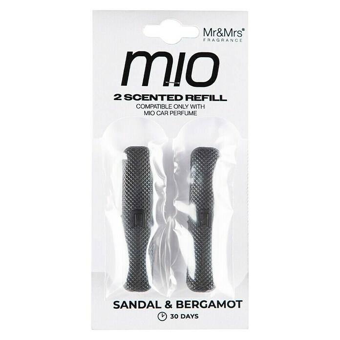 Mr & Mrs Fragrance Ambientador de coche recarga Mio (Sandal Bergamot, 45 días, 2 ud.) | BAUHAUS