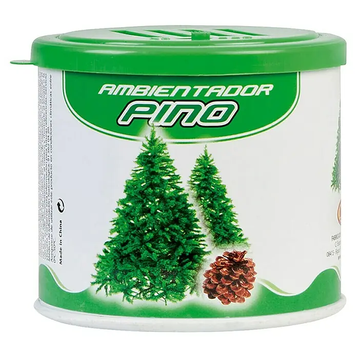 Rolmovil Ambientador de coche gel - Pino, Verde, 6 sem. - 7 sem. - Bote de ambientador "Pino" con diseño de piñas, ideal para un ambiente fresco y boscoso en la habitación.