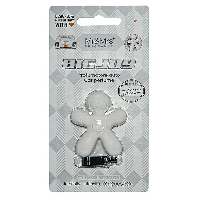 Mr & Mrs Fragrance Ambientador de coche Big Joy - Citrus Woods, Blanco, 50 días - Ambientador para coche "Big Joy Citrus Woods" de Mr&Mrs Fragrance, diseñado para brindar un aroma agradable a su vehículo.