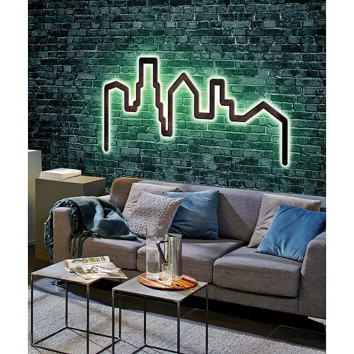 Paulmann Tira LED Set básico FlexLED 3D - Largo: 5 m, Color de luz: RGB, 26 W - Lámpara de pared Skyline: Iluminación ambiental para espacios modernos, creando un ambiente de luz y arte en tu interior.