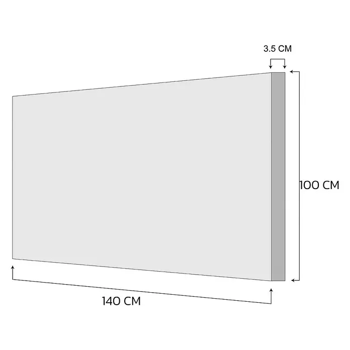 Cuadro Elefante - Elefante, An x Al: 140 x 100 cm, 1 pzs. - Imagen de un panel con las dimensiones de 140 cm de longitud, 100 cm de altura y 3,5 cm de grosor.