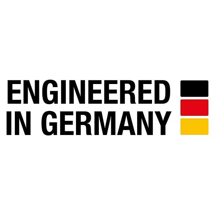 Gardena Drucktauchpumpe 6100/5 inox automatic - 1.100 W, Max. Fördermenge: 6.100 l/h - "Engineered in Germany"-Logo mit den Farben der deutschen Flagge, das deutsche Ingenieurskunst und Qualität hervorhebt.