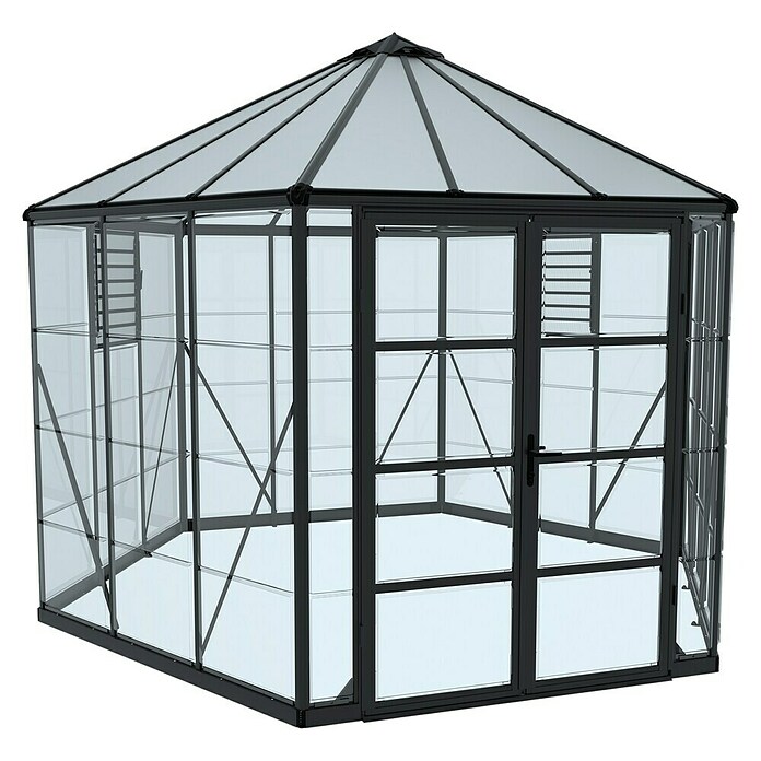 Palram Gewächshaus (363 x 316 x 289 cm, Anthrazit)