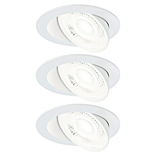 Paulmann LED-Einbauspot (Warmweiß, Durchmesser: 10,5 cm, Weiß, 3 Stk.)