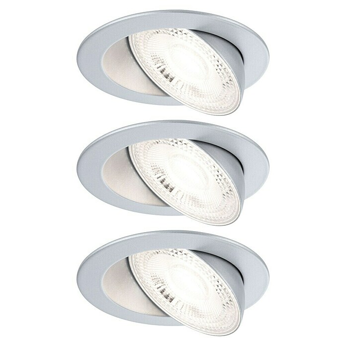 Paulmann Foco LED empotrable Aumus (Blanco cálido, Diámetro: 10,5 cm, Cromo, 3 ud.) | BAUHAUS
