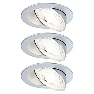 Paulmann Foco LED empotrable Aumus (Blanco cálido, Diámetro: 10,5 cm, Cromo, 3 ud.)