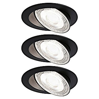 Paulmann Foco LED empotrable Aumus (Blanco cálido, Diámetro: 10,5 cm, Negro, 3 ud.)