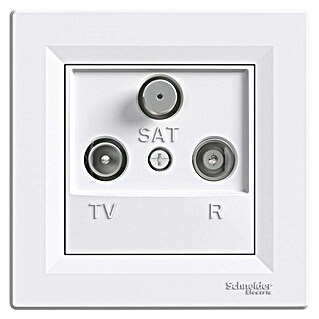 Schneider Electric Asfora Antenska vtičnica končna TV/R/SAT (Bela, 1 dB)