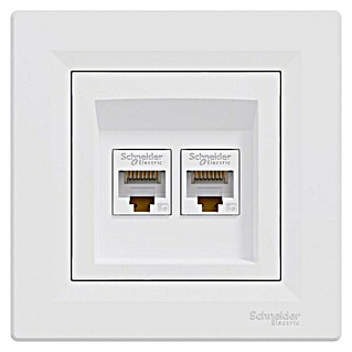 Schneider Electric Asfora Mrežna utičnica CAT5E (Bijela, 2-struko, RJ45)
