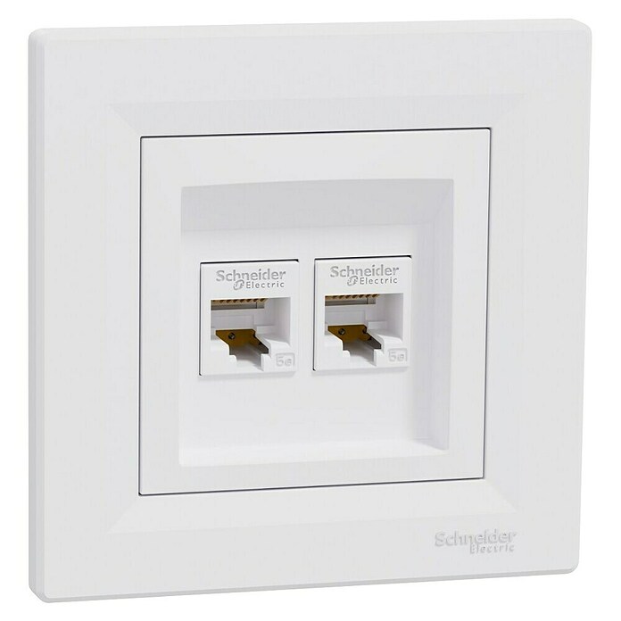 Schneider Electric Asfora Omrežna vtičnica CAT5E  (Bela, 2-krat) | 3211 - Markenschalter innen UP | CBCA - Markenschalter | CBC - Schalterserien | CB - Elektroinstallation | C - Elektro | BAUHAUS