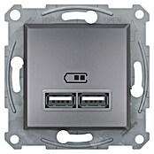 Schneider Electric Asfora USB vložek za vtičnico  (Siva, Podometna montaža, Plastika) | 3211 - Markenschalter innen UP | CBCA - Markenschalter | CBC - Schalterserien | CB - Elektroinstallation | C - Elektro | BAUHAUS