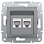 Schneider Electric Asfora Omrežna vtičnica CAT6E  (Siva, 2-krat) | 3211 - Markenschalter innen UP | CBCA - Markenschalter | CBC - Schalterserien | CB - Elektroinstallation | C - Elektro | BAUHAUS