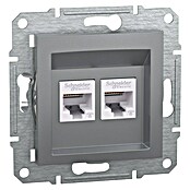 Schneider Electric Asfora Omrežna vtičnica CAT6E  (Siva, 2-krat) | 3211 - Markenschalter innen UP | CBCA - Markenschalter | CBC - Schalterserien | CB - Elektroinstallation | C - Elektro | BAUHAUS