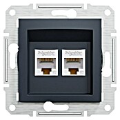 Schneider Electric Asfora Omrežna vtičnica CAT5E  (Antracit, 2-krat) | 3211 - Markenschalter innen UP | CBCA - Markenschalter | CBC - Schalterserien | CB - Elektroinstallation | C - Elektro | BAUHAUS