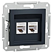 Schneider Electric Asfora Omrežna vtičnica CAT5E  (Antracit, 2-krat) | 3211 - Markenschalter innen UP | CBCA - Markenschalter | CBC - Schalterserien | CB - Elektroinstallation | C - Elektro | BAUHAUS