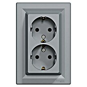 Schneider Electric Asfora Vtičnica dvojna  (Siva, Plastika, Podometna montaža, 16 A) | 3211 - Markenschalter innen UP | CBCA - Markenschalter | CBC - Schalterserien | CB - Elektroinstallation | C - Elektro | BAUHAUS