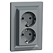Schneider Electric Asfora Vtičnica dvojna  (Siva, Plastika, Podometna montaža, 16 A) | 3211 - Markenschalter innen UP | CBCA - Markenschalter | CBC - Schalterserien | CB - Elektroinstallation | C - Elektro | BAUHAUS