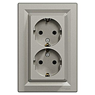 Schneider Electric Asfora Vtičnica dvojna (Bronasta, Plastika, Podometna montaža, 16 A)