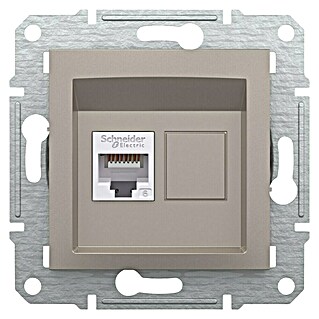 Schneider Electric Asfora Mrežna utičnica CAT6 (Bronca, 1-struko, RJ45, bez okvira)