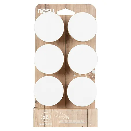 Nesu  Pomo para muebles Círculo blanco 6 uds.