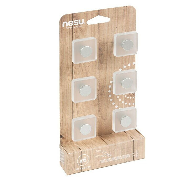 Nesu Tirador para muebles 621HI 6 uds. (L x An x Al: 3 x 3 x 2,6 cm, Metacrilato)