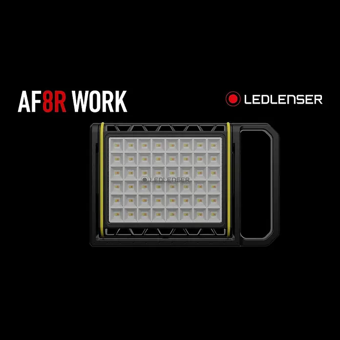 Ledlenser LED Baustrahler AF8R WORK - 4.000 lm, 3.000 K - 6.500 K, 4,1 x 27,5 x 17,9 cm, IP67 - Ledlenser AF8R Work | Leistungsstarkes Area Light mittlerer Gre | Features | Deutsch